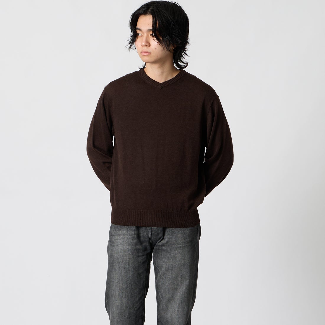 305 BROWN&&モデル身長：177cm 着用サイズ：M&&