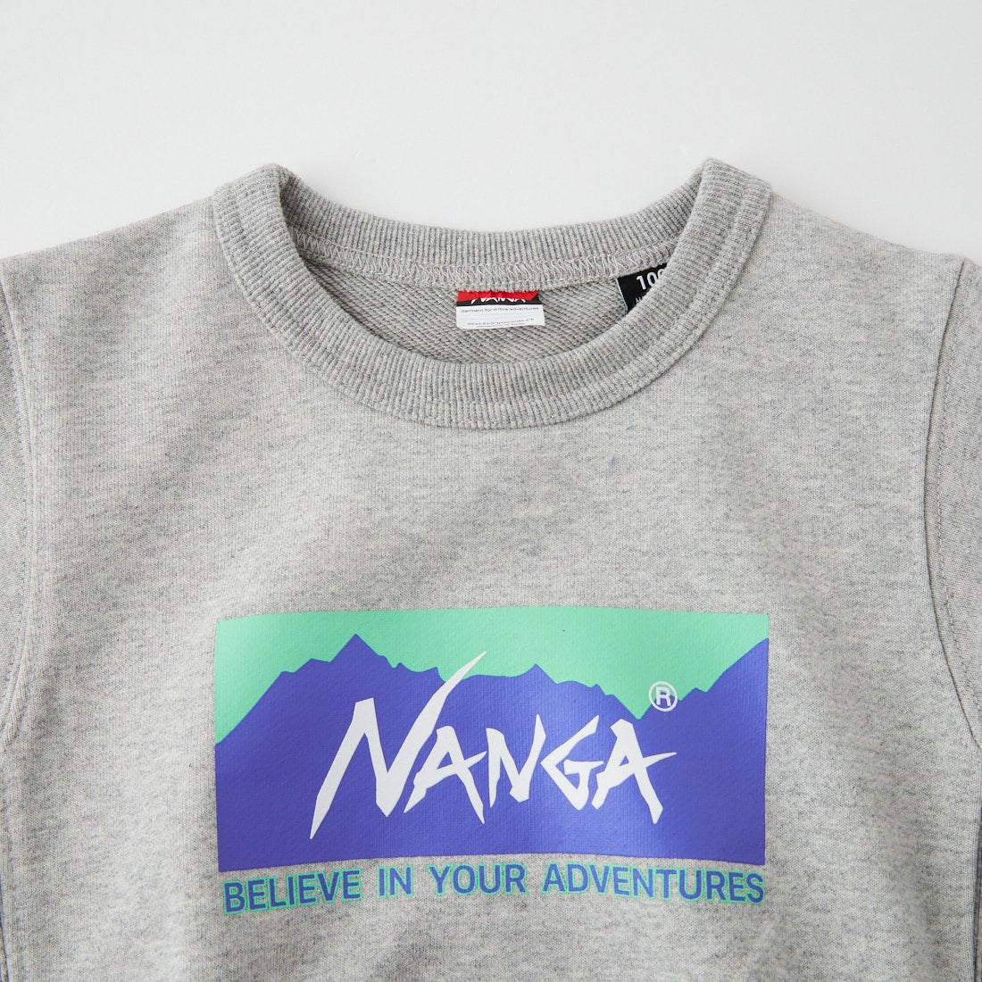 NANGA [ナンガ] エコハイブリッド ボックスロゴ キッズ スウェットシャツ [NW2445-1F301] L.GRY
