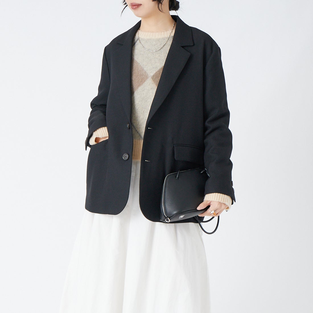ﾌﾞﾗｯｸ&&モデル身長：162cm 着用サイズ：F&&