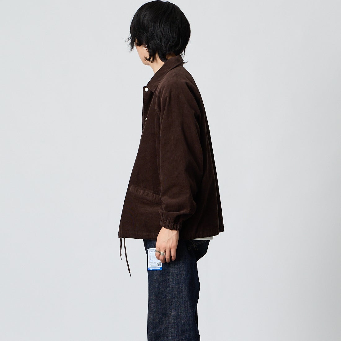 THE FOX [ザフォックス] 別注 コーデュロイコーチジャケット [PN26F002-JF] DK.BROWN &&モデル身長：177cm 着用サイズ：M&&