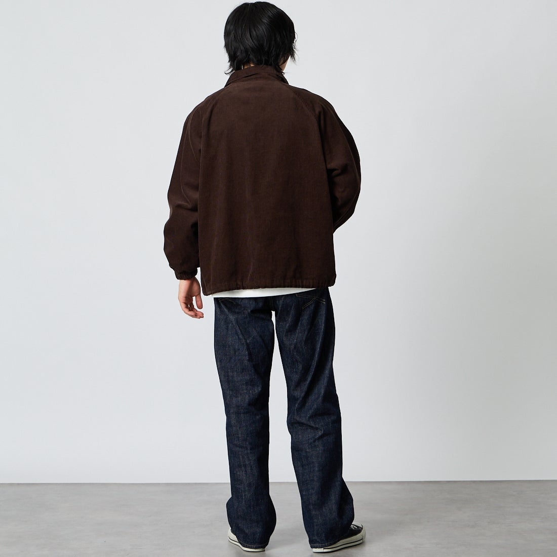 THE FOX [ザフォックス] 別注 コーデュロイコーチジャケット [PN26F002-JF] DK.BROWN &&モデル身長：177cm 着用サイズ：M&&
