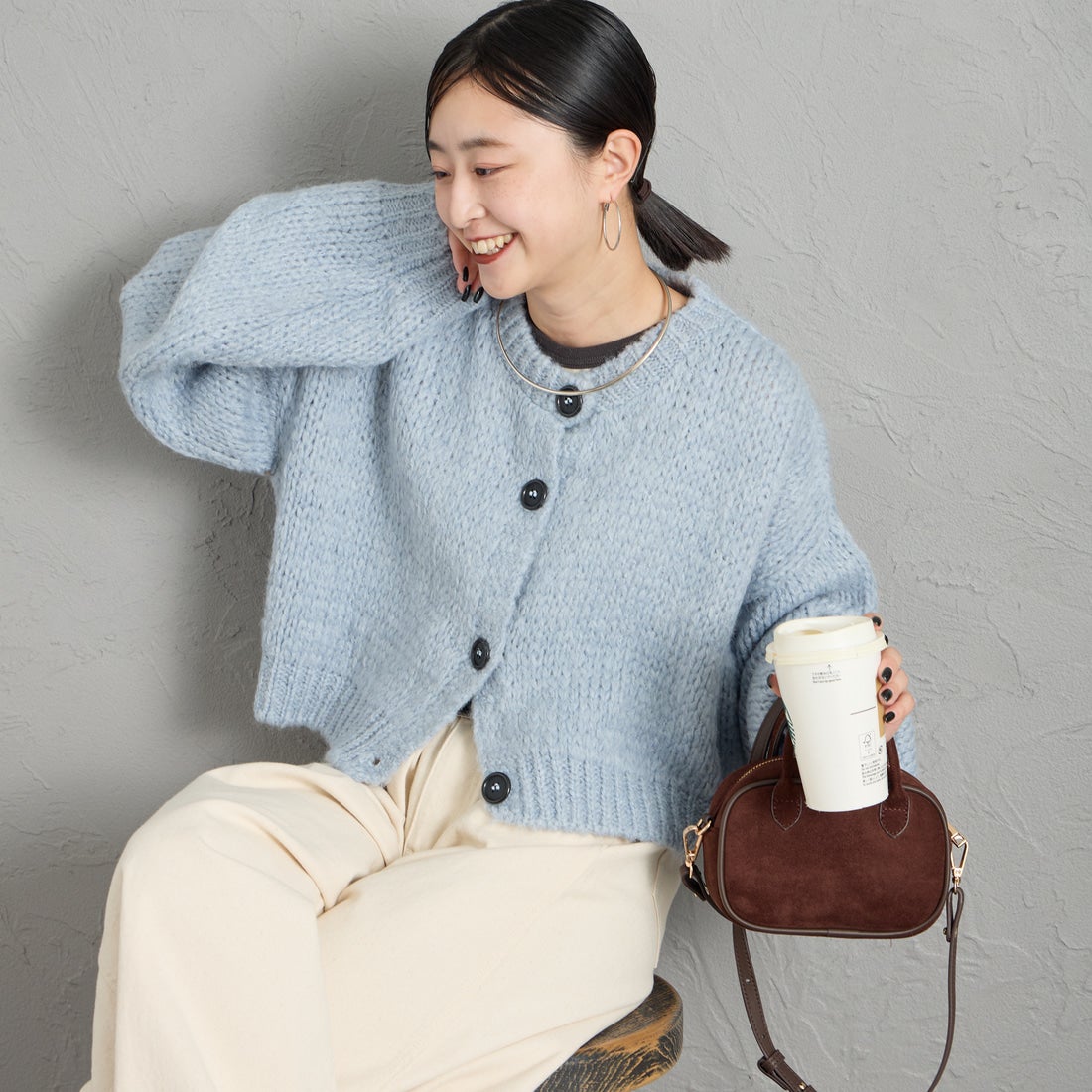 L.BLUE&&モデル身長：150cm 着用サイズ：F&&