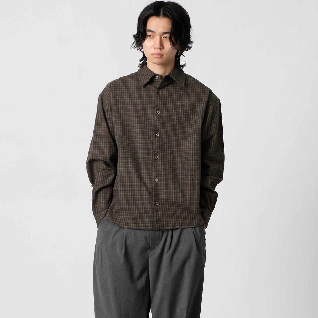 500 BROWN&&モデル身長：177cm 着用サイズ：1&&