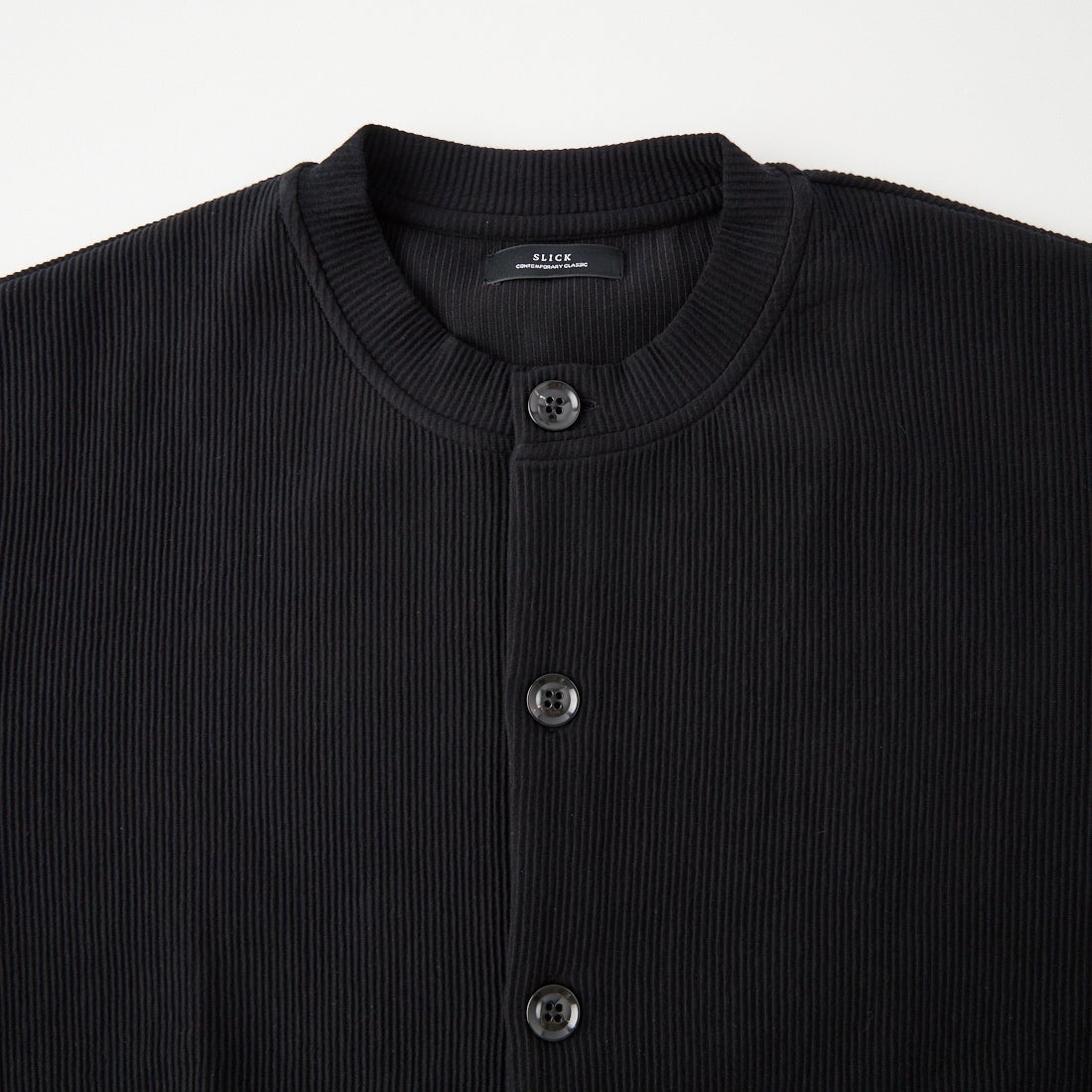SLICK [スリック] プリーツニットクルーネックカーディガン [5131029] 700 BLACK