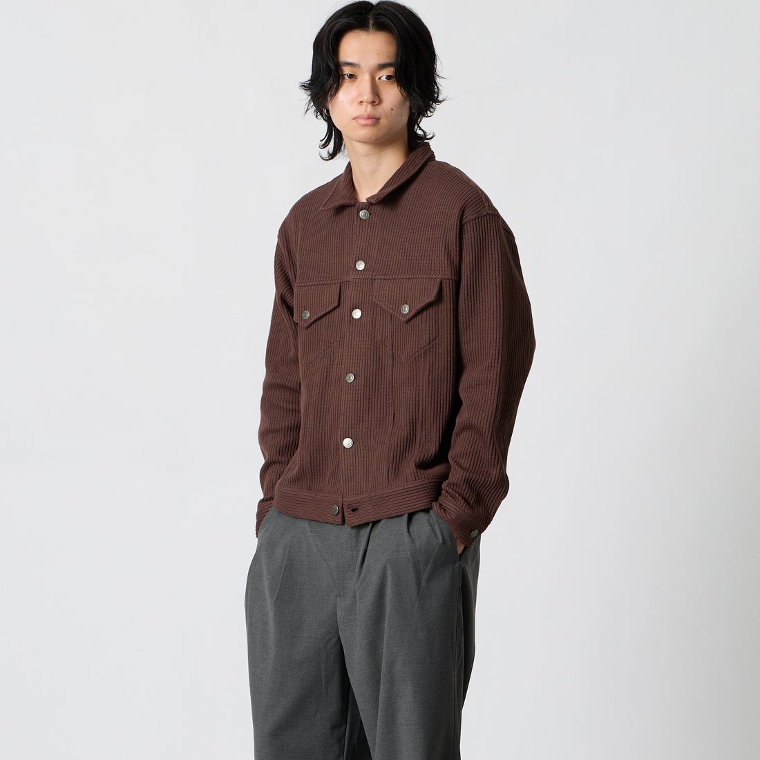 500 BROWN&&モデル身長：177cm 着用サイズ：1&&
