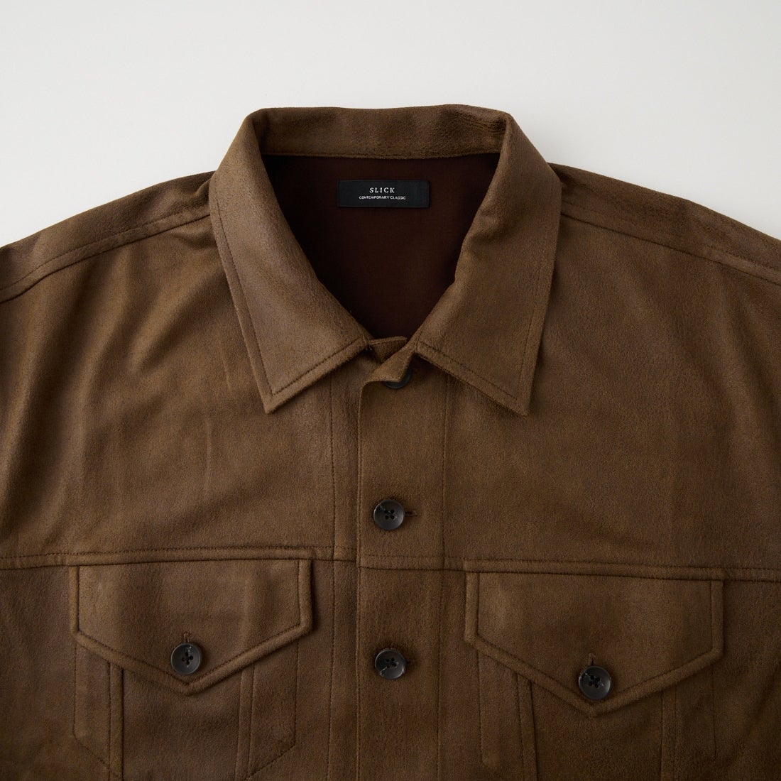 SLICK [スリック] ダブルクロスシンセティックレザー トラッカーシャツジャケット [5120328] 500 BROWN