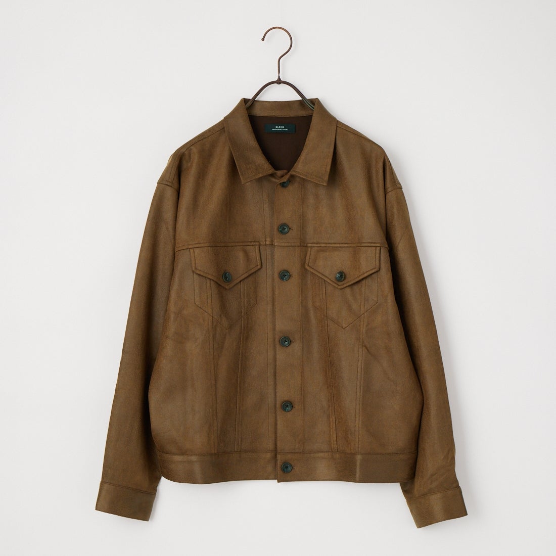 SLICK [スリック] ダブルクロスシンセティックレザー トラッカーシャツジャケット [5120328] 500 BROWN