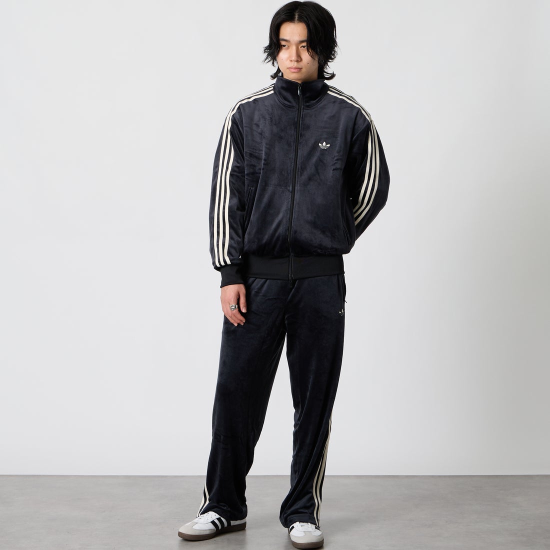adidas Originals [アディダス オリジナルス] ファイヤーバード ベロア トラックトップ [ZQ134] LC8070 &&モデル身長：177cm 着用サイズ：M&&