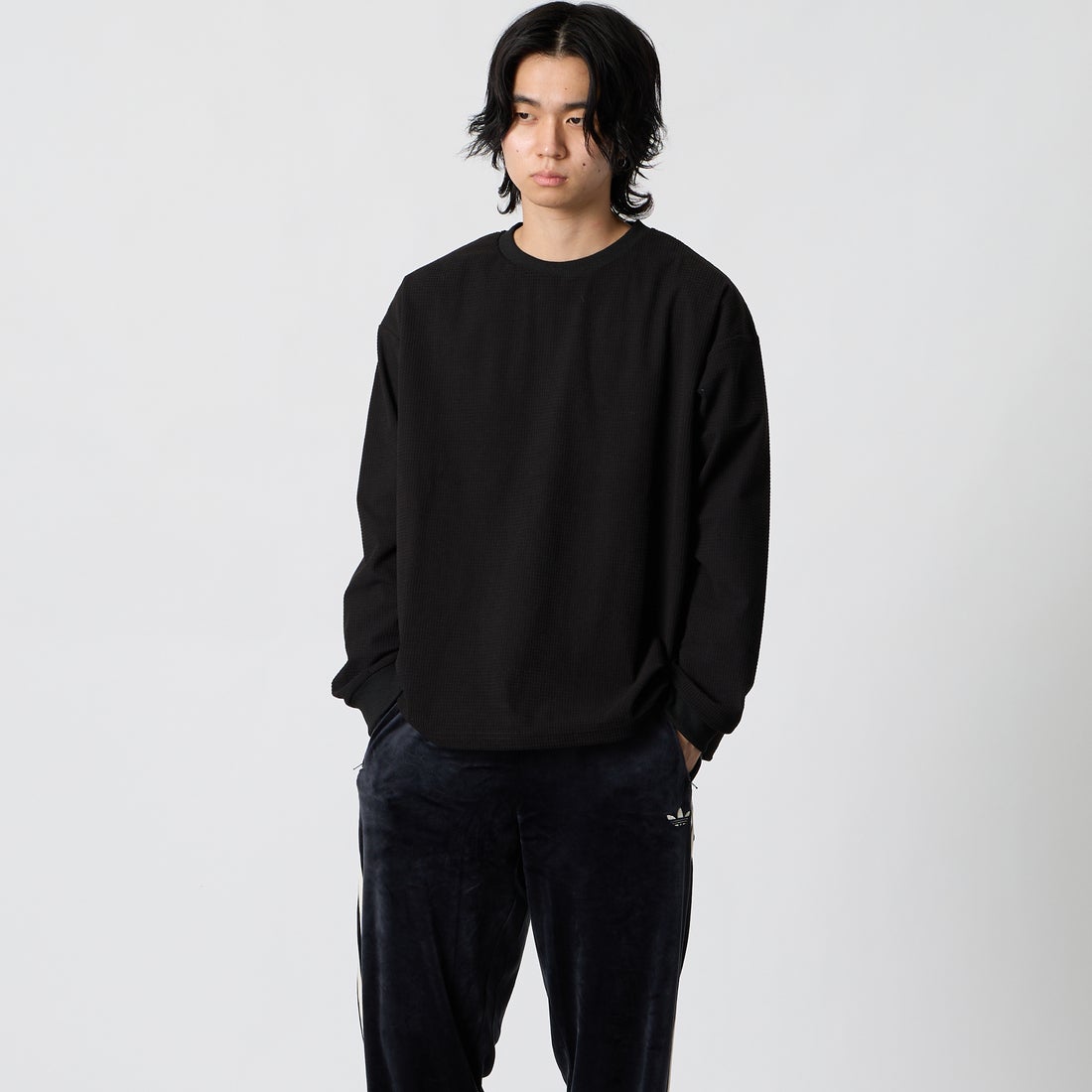 BLACK&&モデル身長：177cm 着用サイズ：M&&