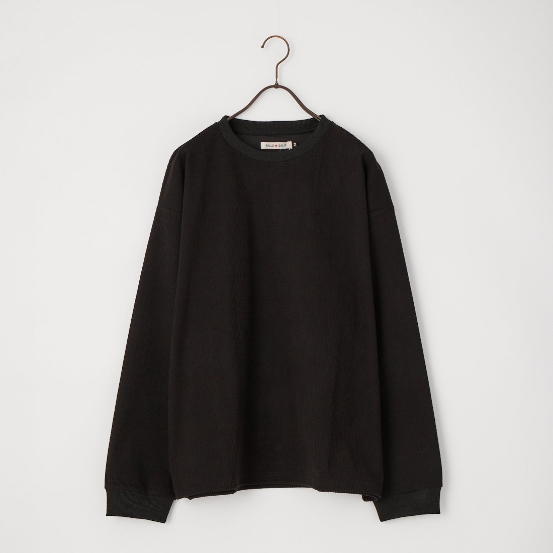 HELLO CALIF [ハローカリフ] ワッフルドロストTシャツ [351080IN] BLACK