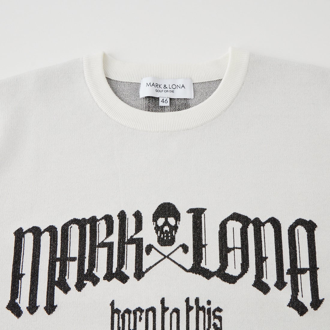 MARK & LONA [マークアンドロナ] フラクチャー シマークルーネックニット [MLM-26C-AB04] WHITE
