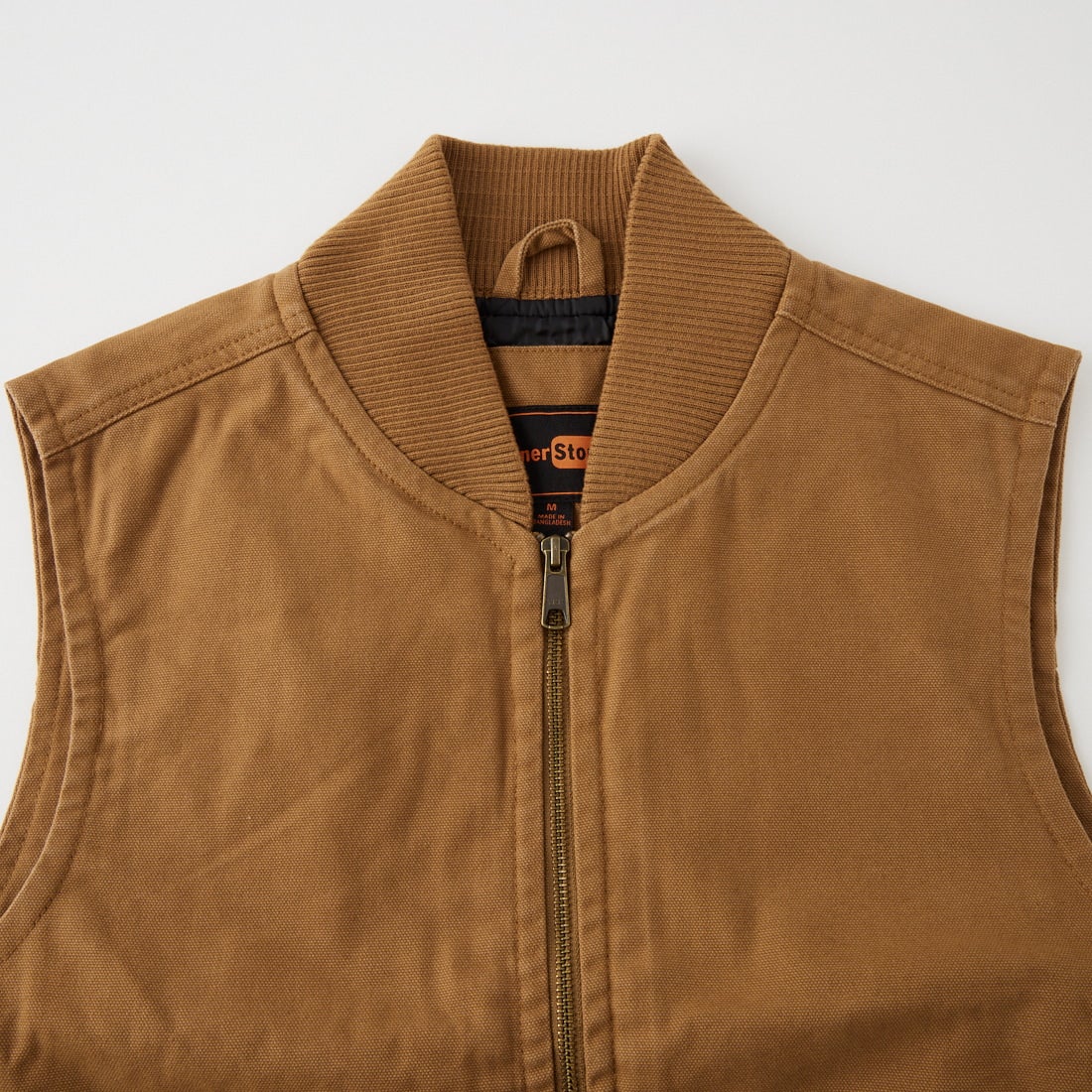 Corner Stone [コーナーストーン] ウォッシュド ダッククロスベスト [DUCK-CLOTH-VEST] DUCK BROWN