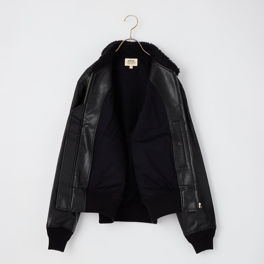 KIFFE [キッフェ] 別注 B-10 フェイクレザーフライトジャケット [KF262LE00130-JF] BLACK