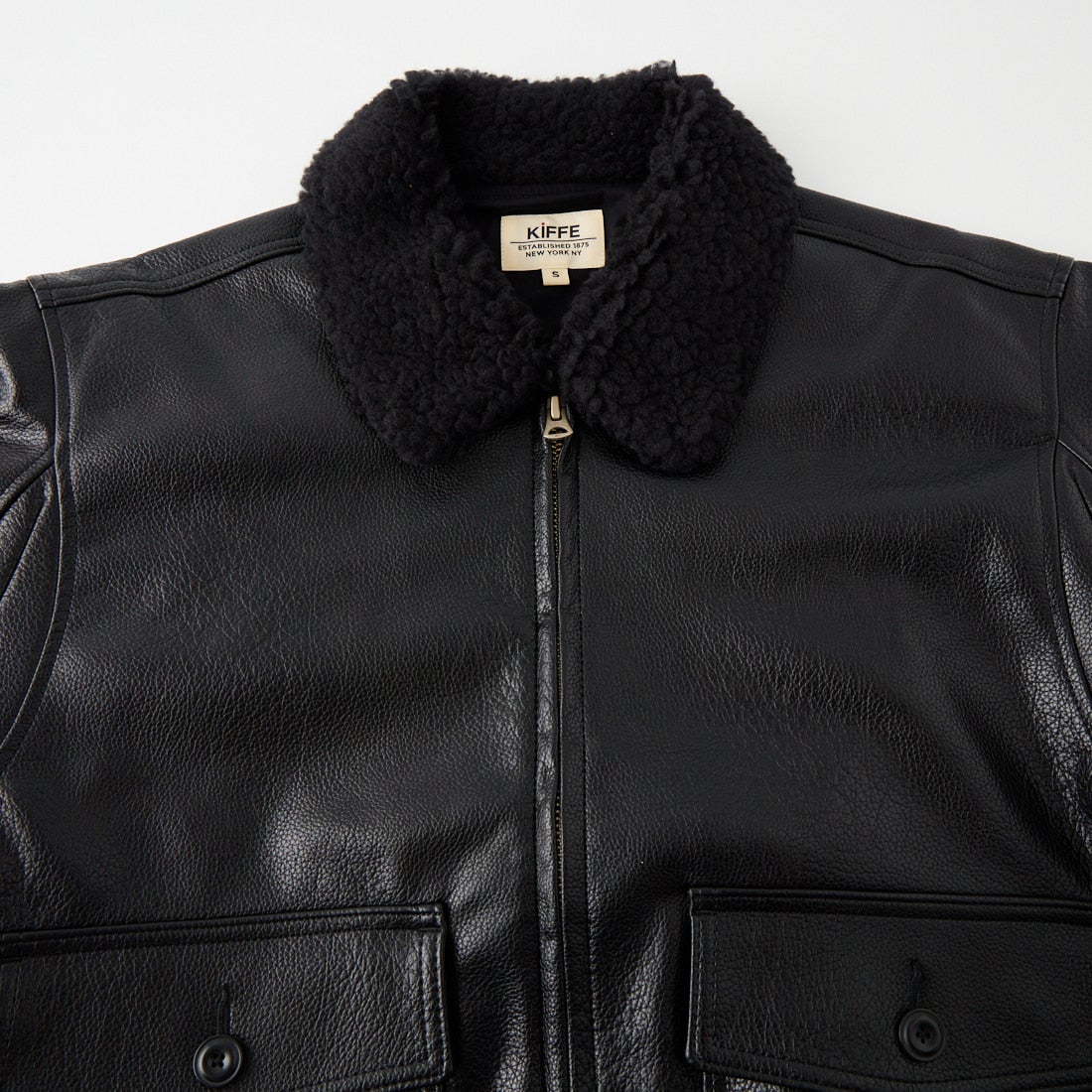 KIFFE [キッフェ] 別注 B-10 フェイクレザーフライトジャケット [KF262LE00130-JF] BLACK