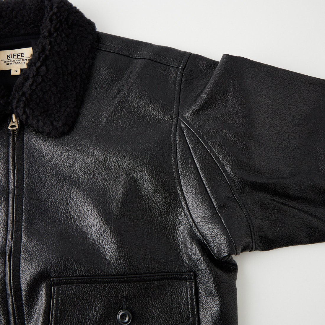 KIFFE [キッフェ] 別注 B-10 フェイクレザーフライトジャケット [KF262LE00130-JF] BLACK