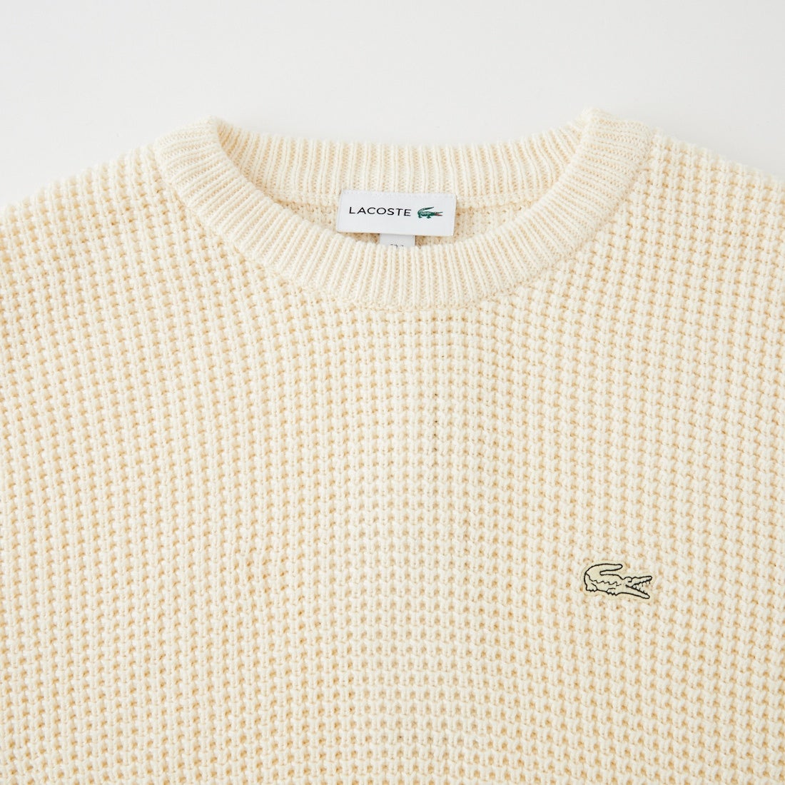 LACOSTE [ラコステ] ワッフルニットセーター [AH018] S7G ECRU