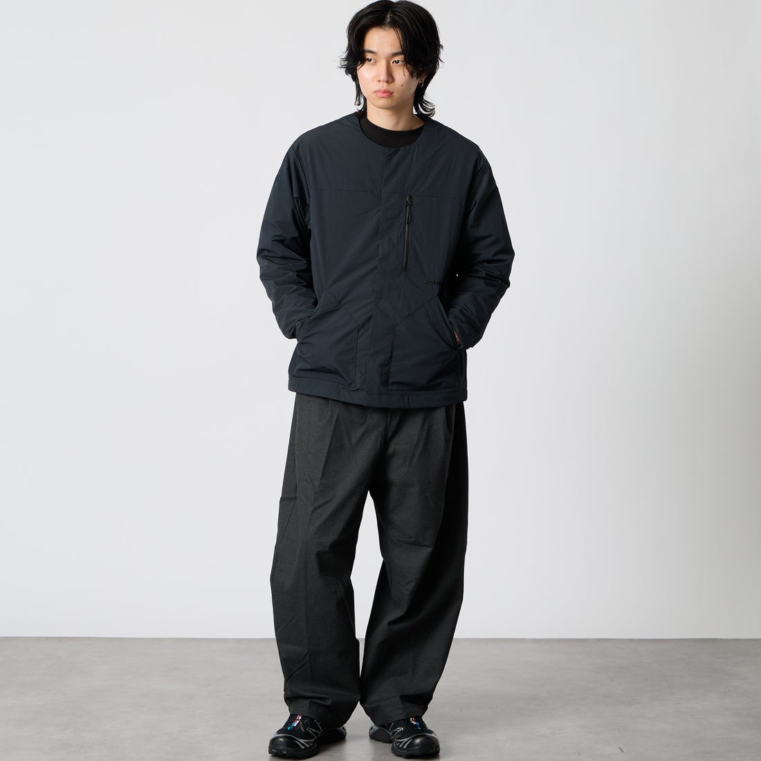 MIZUNO [ミズノ] ウールライクワイドバギーパンツ [D2MFD503] 99 ﾌﾞﾗｯｸﾓｸ &&モデル身長：177cm 着用サイズ：M&&