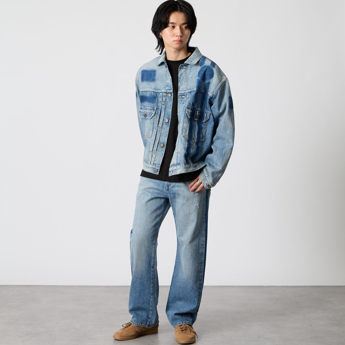 Dear BORO [ディアボロ] 917 ジーンズ [793-6211003] 367 INDIGO &&モデル身長：177cm 着用サイズ：1&&