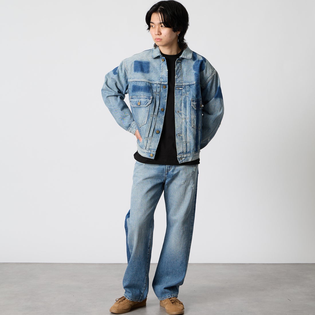 Dear BORO [ディアボロ] 917 ジーンズ [793-6211003] 367 INDIGO &&モデル身長：177cm 着用サイズ：1&&