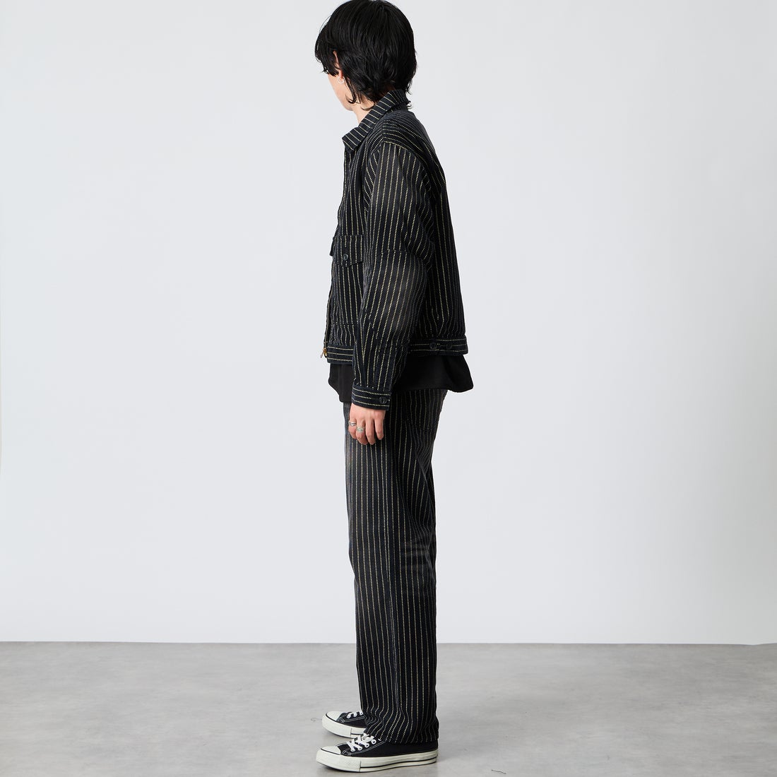 Schott [ショット] インディゴ コーデュロイ パンツ [7826210007] 010 BLACK &&モデル身長：177cm 着用サイズ：30&&