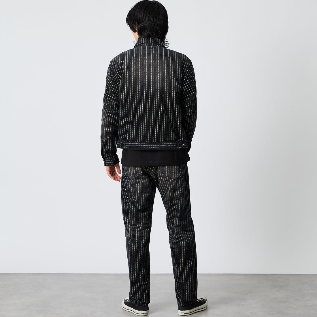 Schott [ショット] インディゴ コーデュロイ パンツ [7826210007] 010 BLACK &&モデル身長：177cm 着用サイズ：30&&