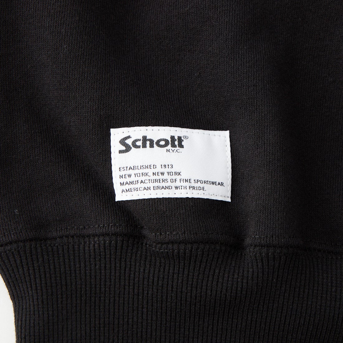 Schott [ショット] クルースウェット シェイクハンドホース [7826232004] 010 BLACK