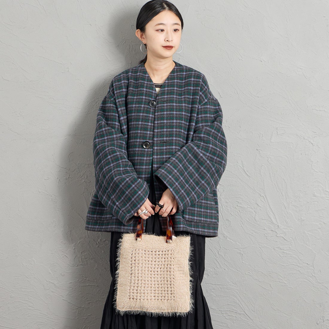 CACHELLIE [カシェリエ] シャギーニット トートバッグ [C8958] BEIGE