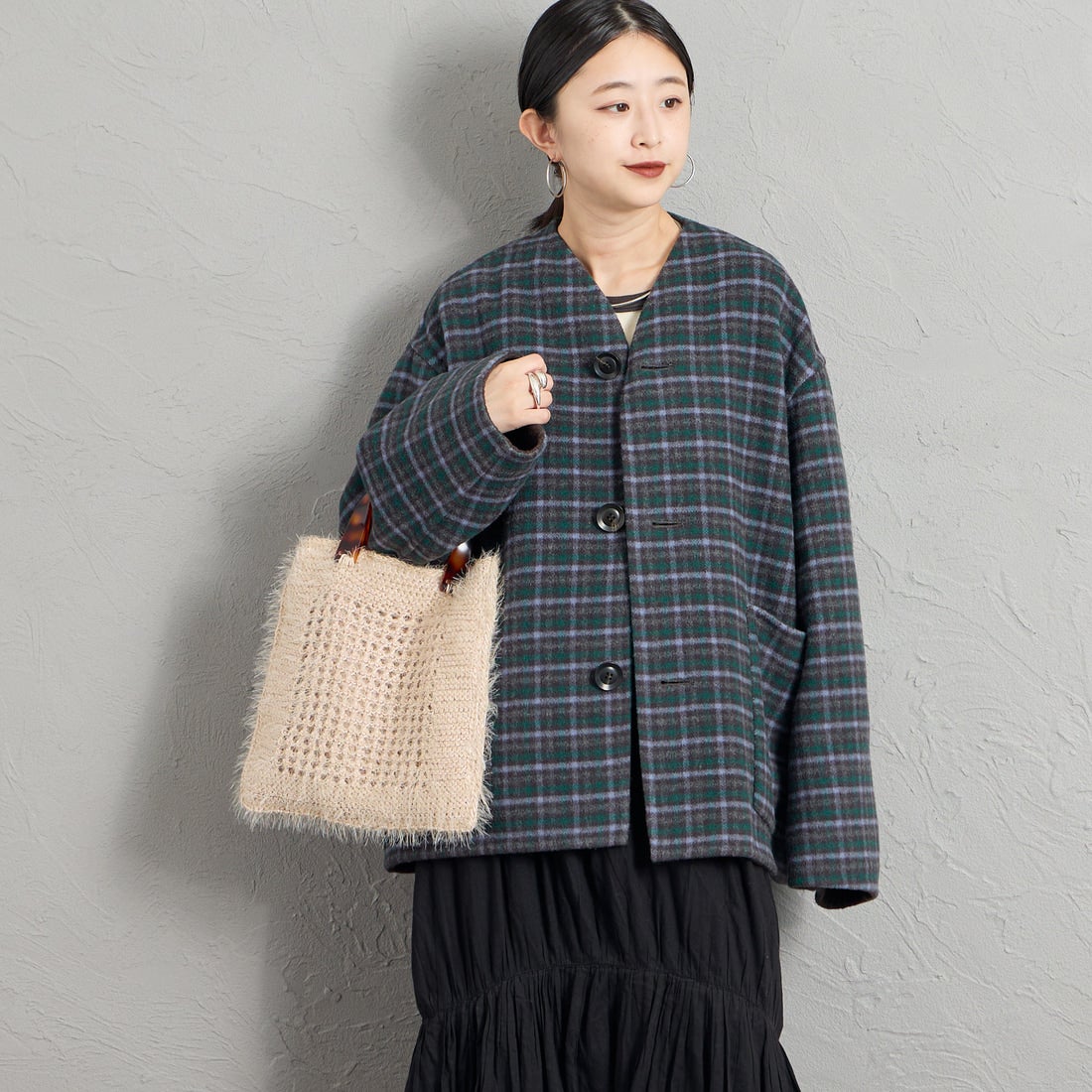 CACHELLIE [カシェリエ] シャギーニット トートバッグ [C8958] BEIGE