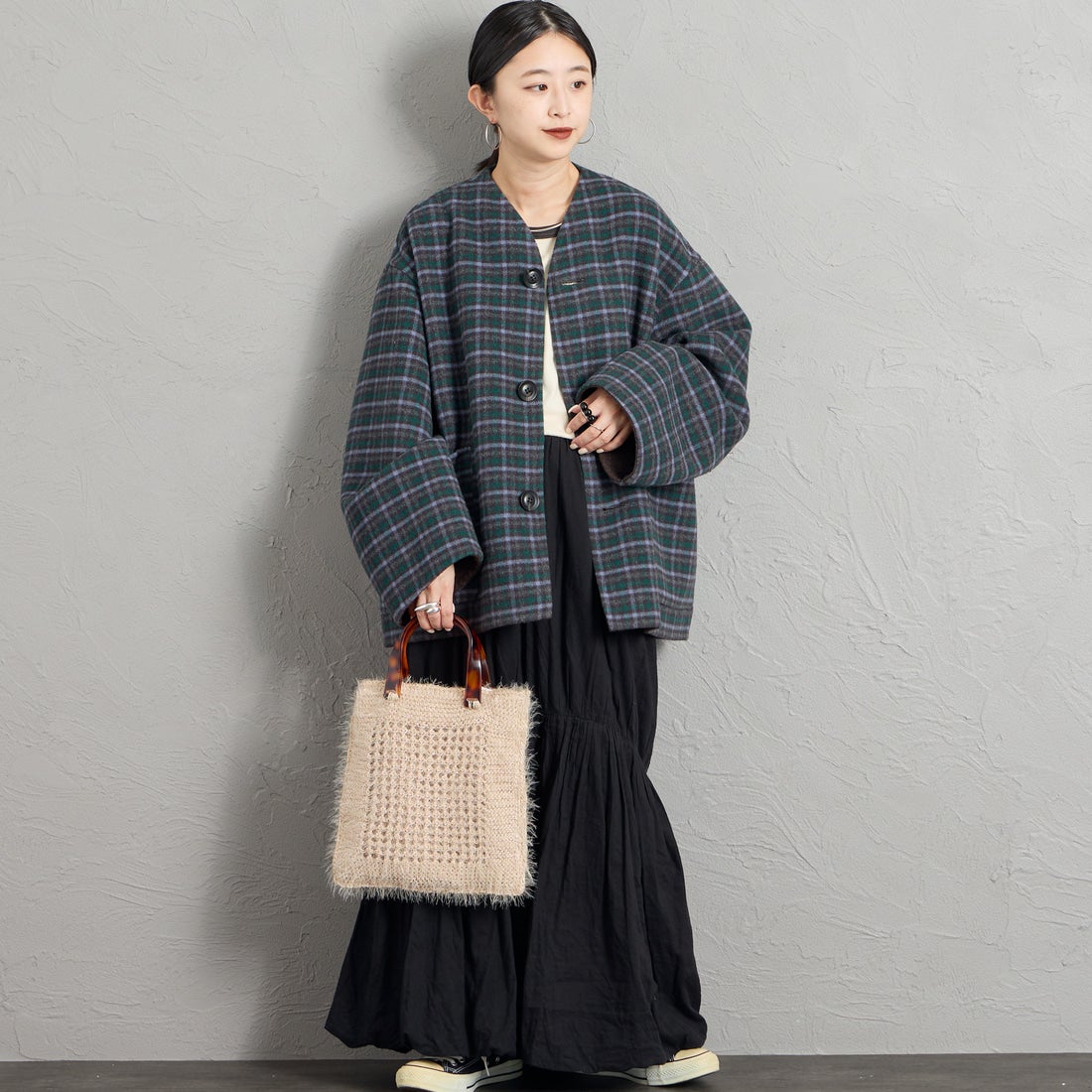 CACHELLIE [カシェリエ] シャギーニット トートバッグ [C8958] BEIGE