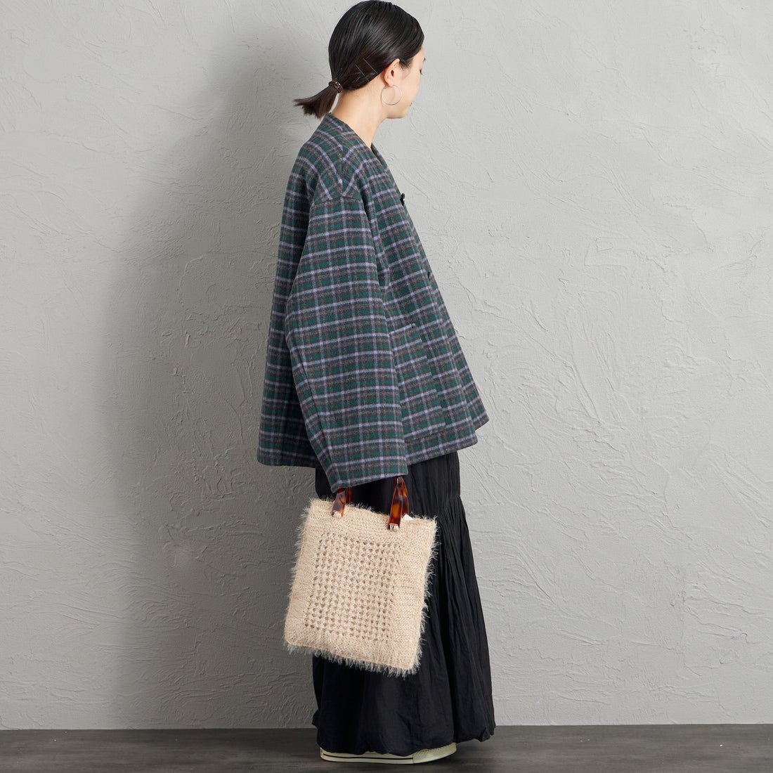 CACHELLIE [カシェリエ] シャギーニット トートバッグ [C8958] BEIGE