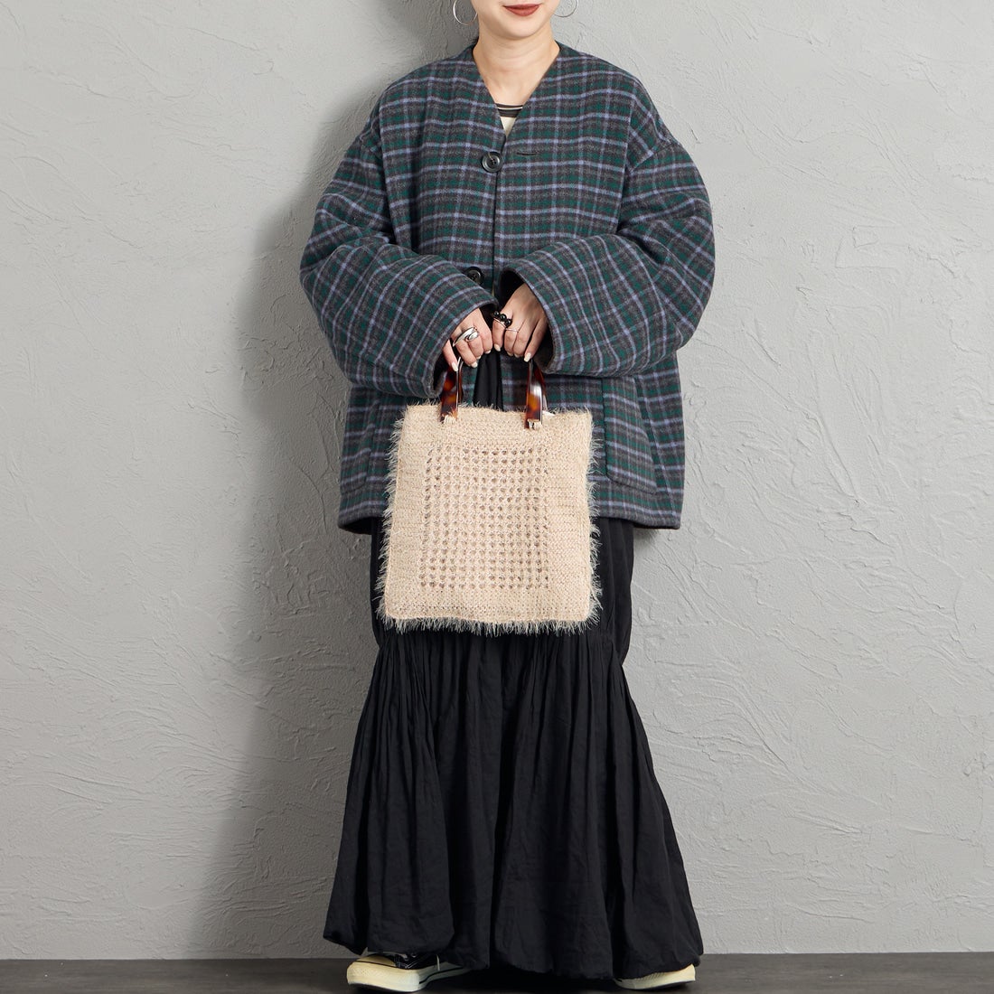 CACHELLIE [カシェリエ] シャギーニット トートバッグ [C8958] BEIGE