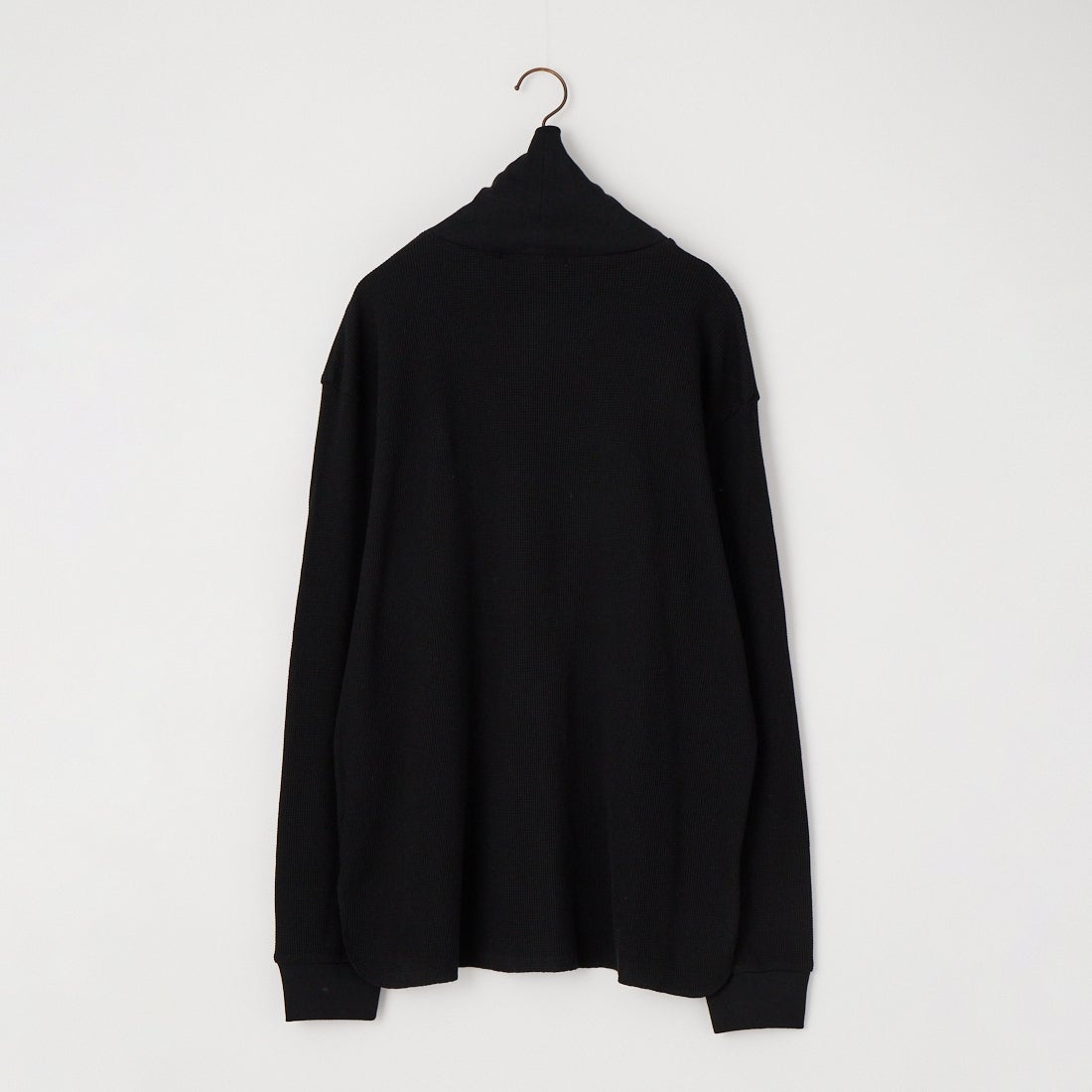 amne [アンヌ] ワッフル タートルネックTシャツ [AMN-CS-101] BLACK