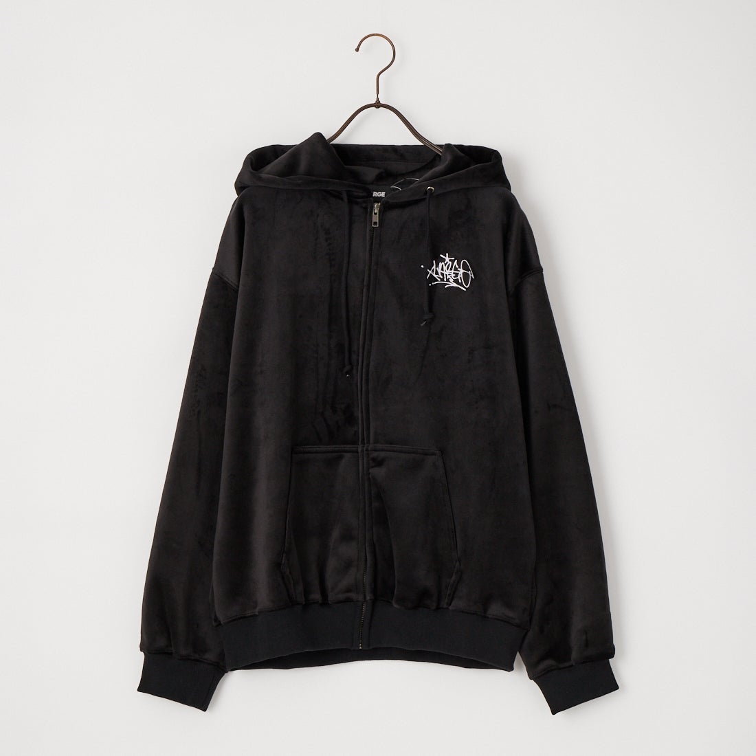 XLARGE [エクストララージ] タギングロゴ ベロアジップパーカー [101263012015] BLACK
