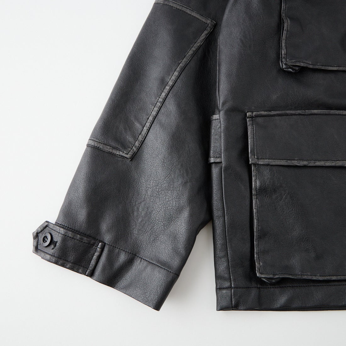 ARMY TWILL SANFORIZED [アーミーツイル サンフォライズド] ヴィーガンレザージャケット [AM-2654002] BLACK
