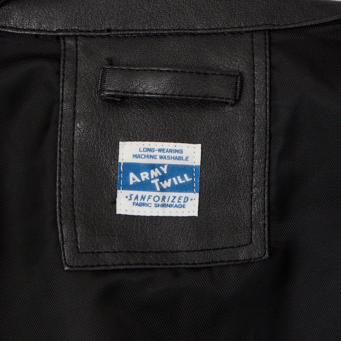 ARMY TWILL SANFORIZED [アーミーツイル サンフォライズド] ヴィーガンレザージャケット [AM-2654002] BLACK