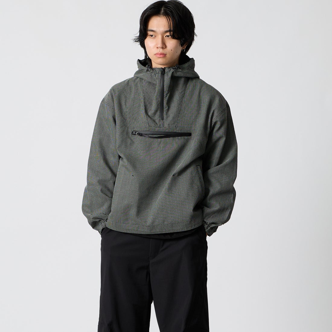 YDOT [ワイドット] TEXNIC アノラックジャケット [YU41807] BLACK &&モデル身長：177cm 着用サイズ：M&&