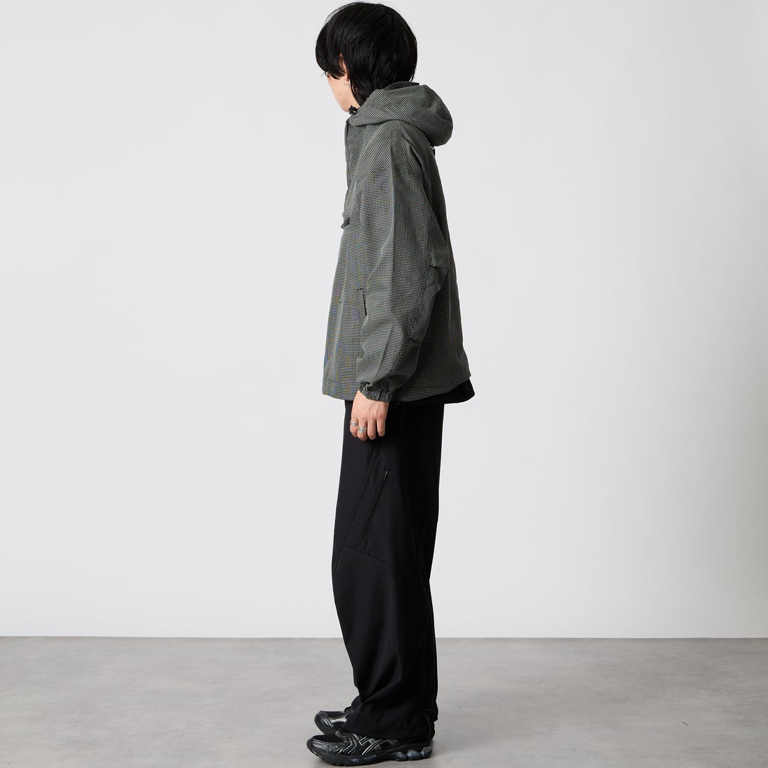 YDOT [ワイドット] TEXNIC アノラックジャケット [YU41807] BLACK &&モデル身長：177cm 着用サイズ：M&&