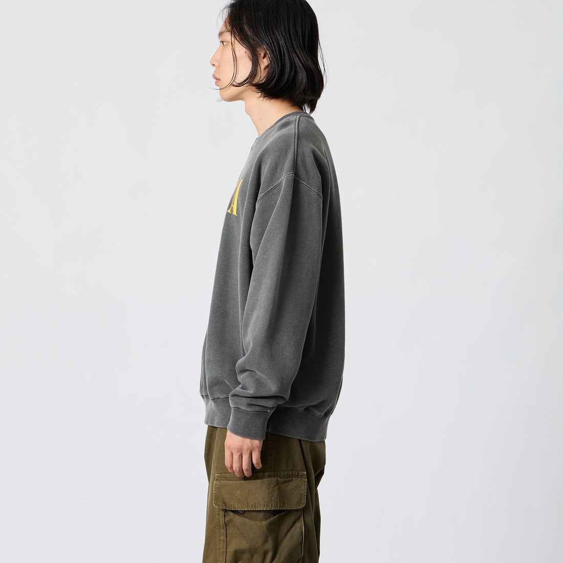 GOOD ROCK SPEED [グッドロックスピード] 別注 NIRVANA プリントスウェット [INTN-082-JF] CHARCOAL &&モデル身長：175cm 着用サイズ：XL&&