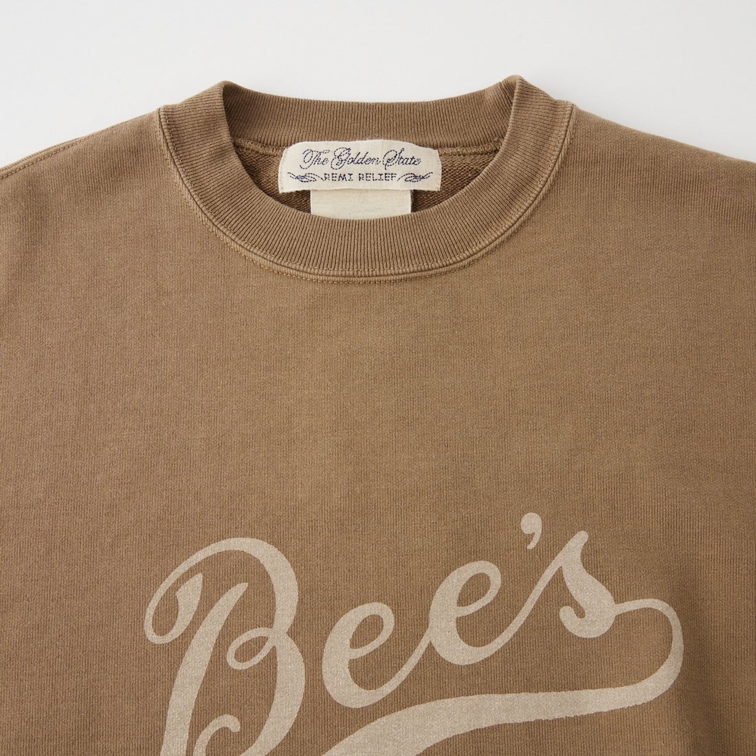 REMI RELIEF [レミレリーフ] 別注 SP加工裏毛BIGサイズクルースウェット [RN31393280-JF] BROWN