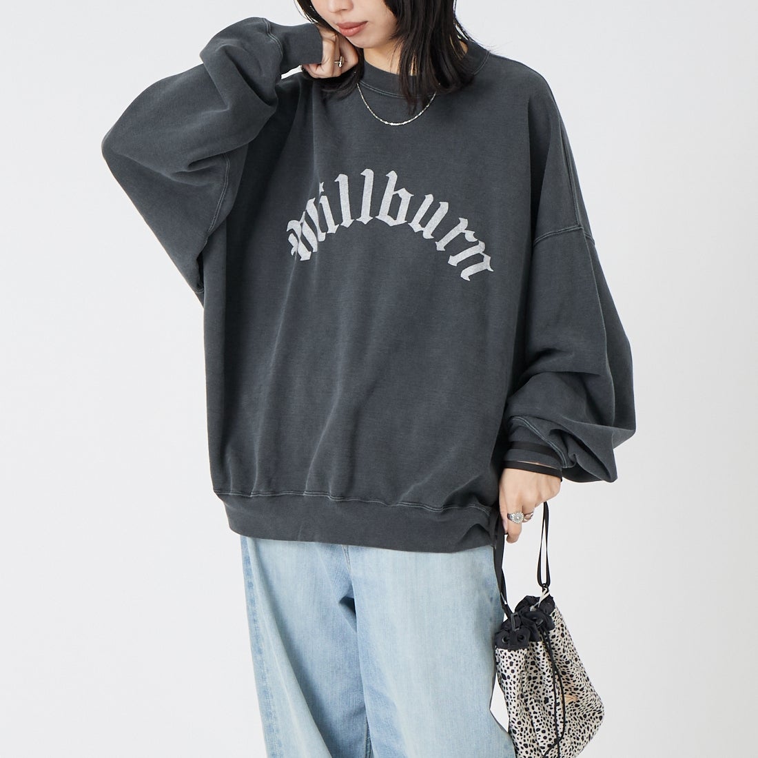 REMI RELIEF [レミレリーフ] 別注 SP加工裏毛BIGサイズクルースウェット [RN31393272-JF] BLACK
