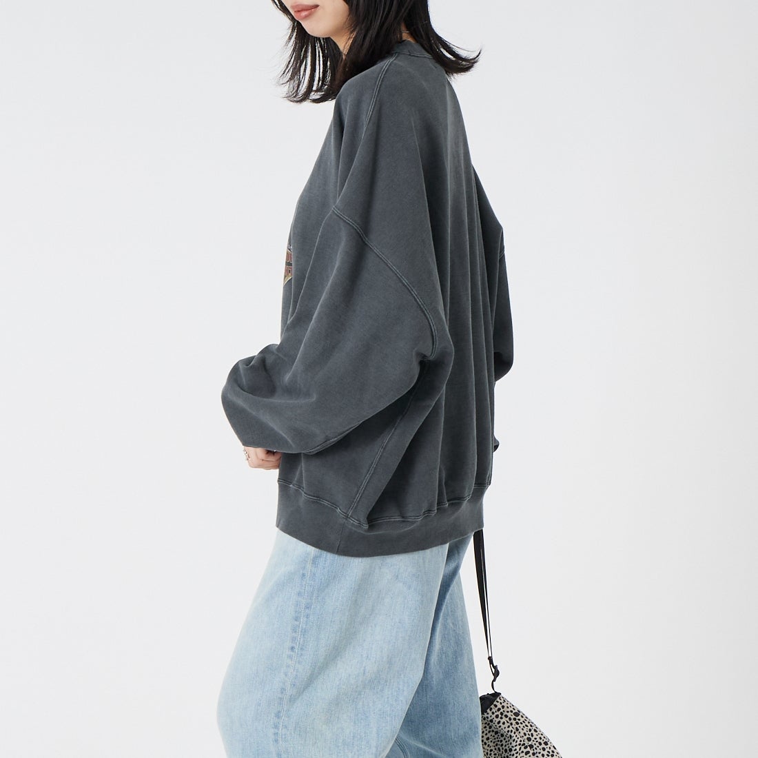 REMI RELIEF [レミレリーフ] 別注 SP加工裏毛BIGサイズクルースウェット [RN31393273-JF] BLACK
