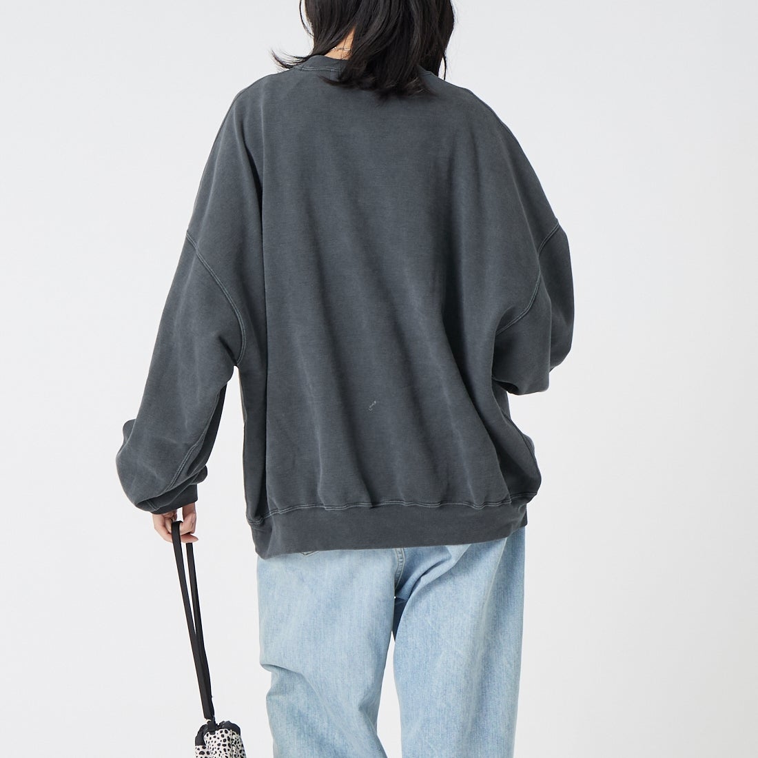 REMI RELIEF [レミレリーフ] 別注 SP加工裏毛BIGサイズクルースウェット [RN31393273-JF] BLACK