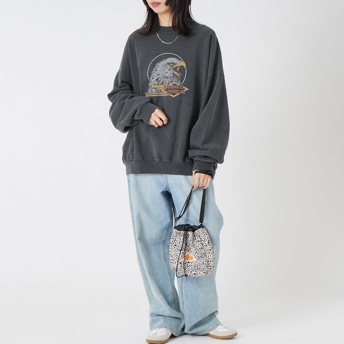 REMI RELIEF [レミレリーフ] 別注 SP加工裏毛BIGサイズクルースウェット [RN31393273-JF] BLACK