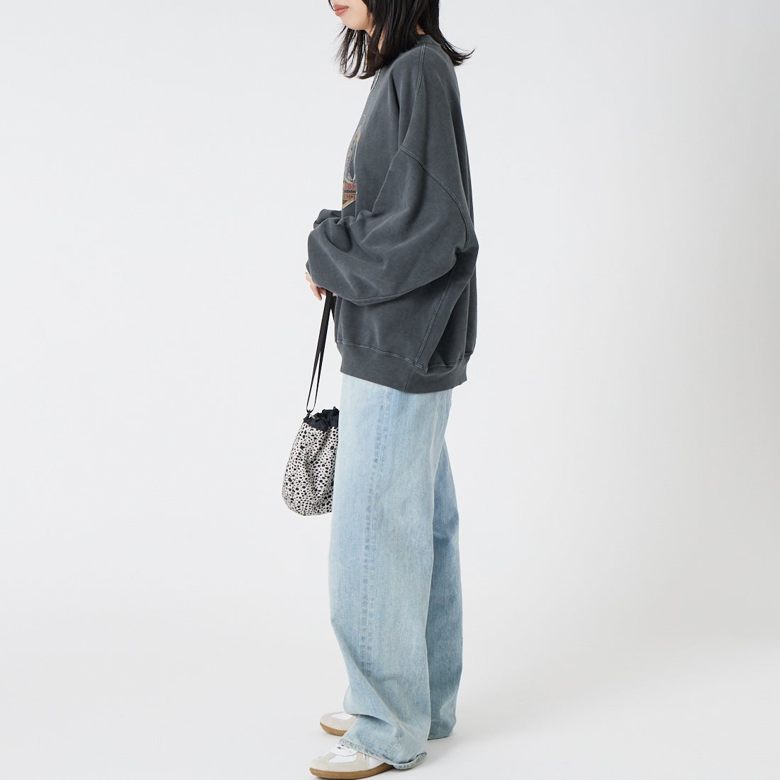 REMI RELIEF [レミレリーフ] 別注 SP加工裏毛BIGサイズクルースウェット [RN31393273-JF] BLACK