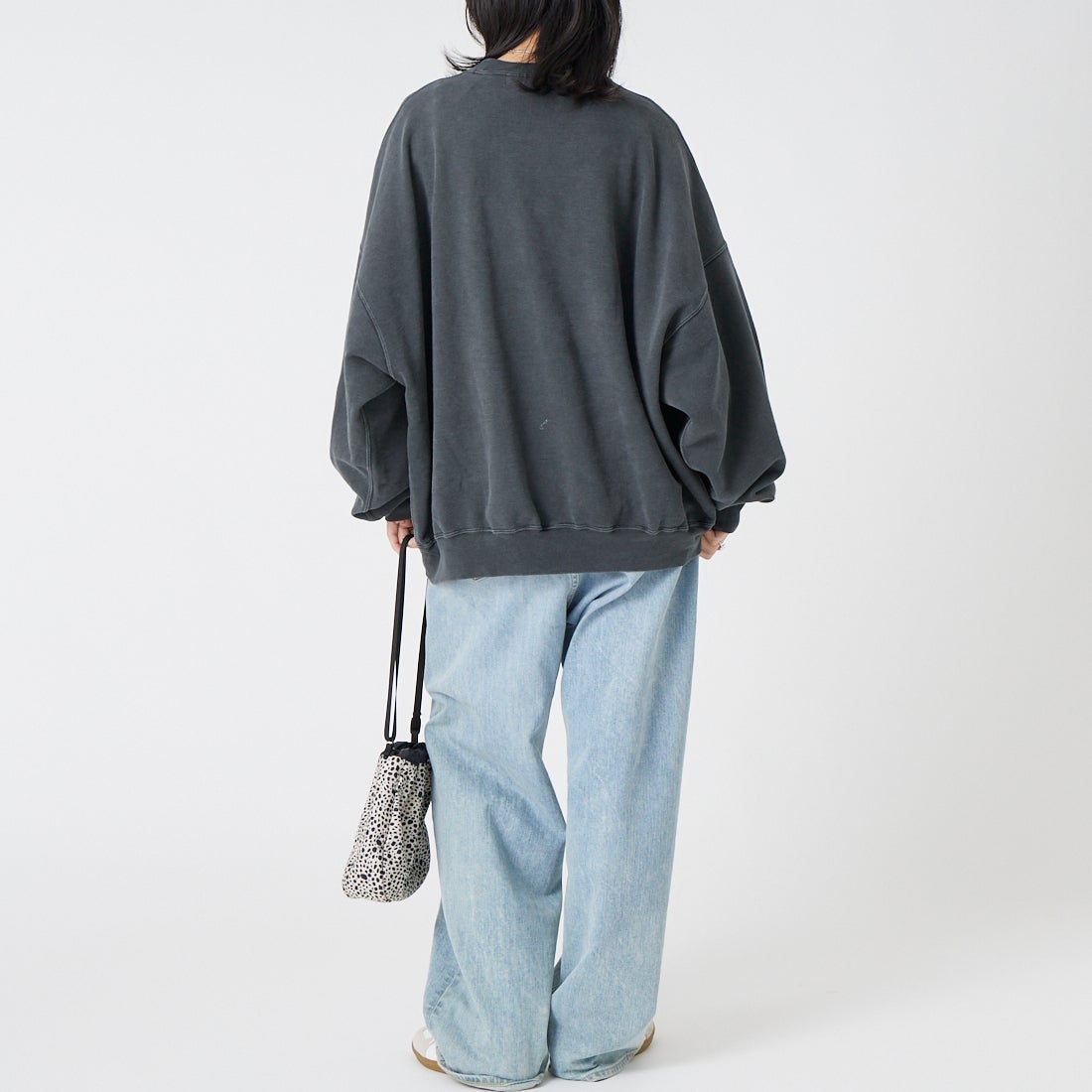 REMI RELIEF [レミレリーフ] 別注 SP加工裏毛BIGサイズクルースウェット [RN31393273-JF] BLACK