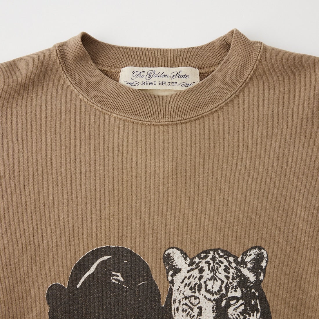 REMI RELIEF [レミレリーフ] 別注 SP加工裏毛BIGサイズクルースウェット [RN31393279-JF] BROWN