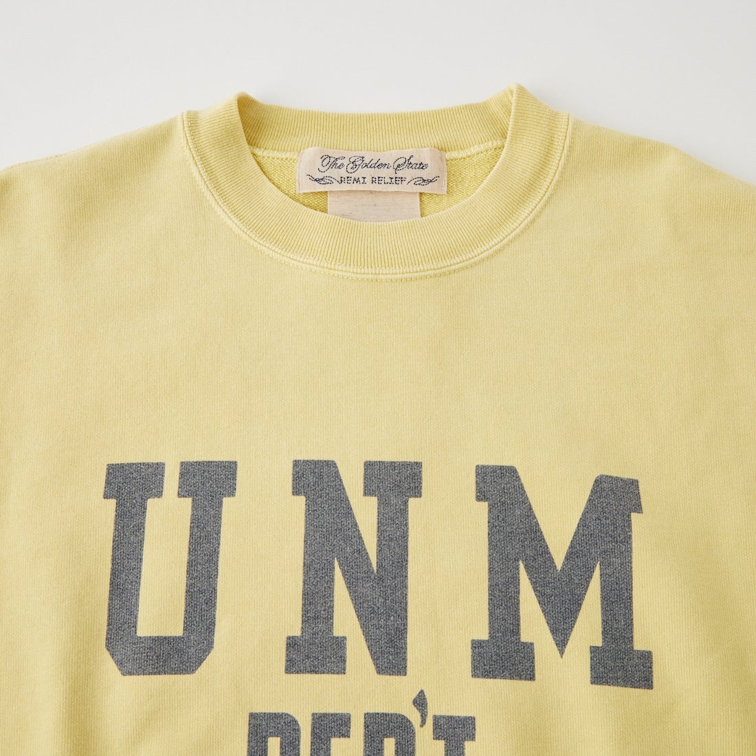 REMI RELIEF [レミレリーフ] 別注 SP加工裏毛BIGサイズクルースウェット [RN31393284-JF] L.YELLOW