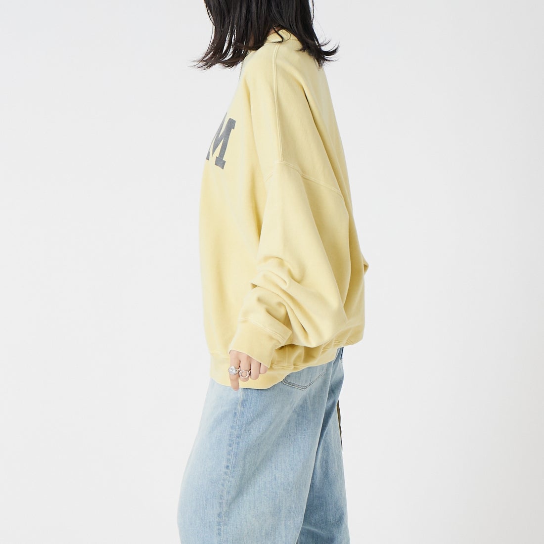 REMI RELIEF [レミレリーフ] 別注 SP加工裏毛BIGサイズクルースウェット [RN31393284-JF] L.YELLOW