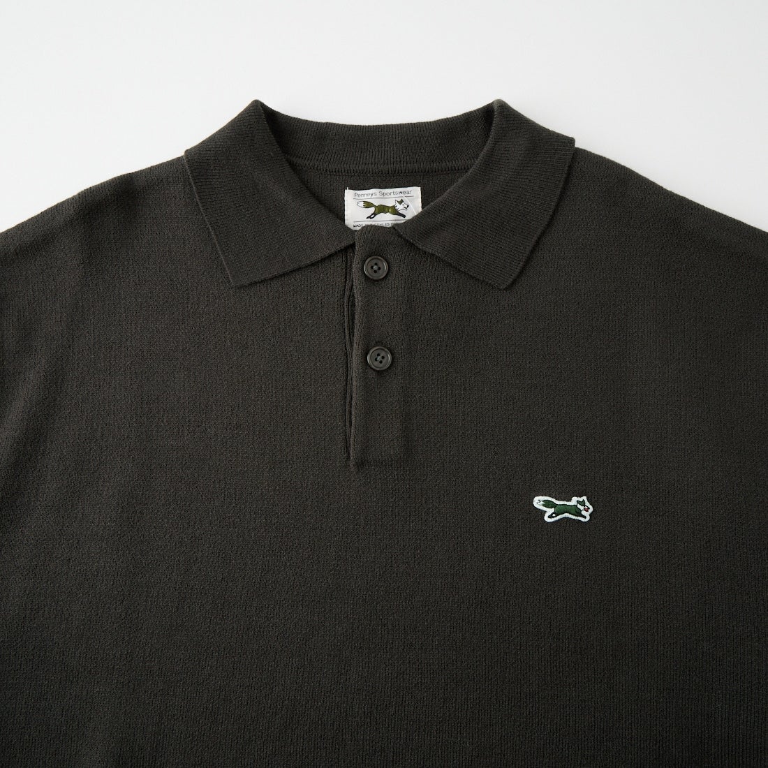 THE FOX [ザフォックス] 別注 ワンポイントロゴ ポロニット [JFL26AW-08-JF] CHARCOAL
