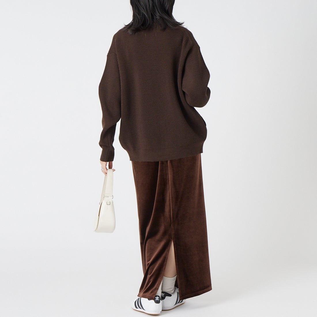 Vincent et Mireille [ヴァンソン エ ミレイユ] 別注 ドライバーズニットセーター [VM262IN13021-JF] BROWN &&モデル身長：162cm 着用サイズ：38&&